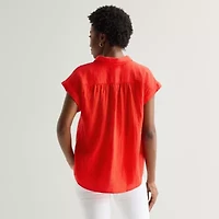 St. John's Bay Womens Short Sleeve Blouse