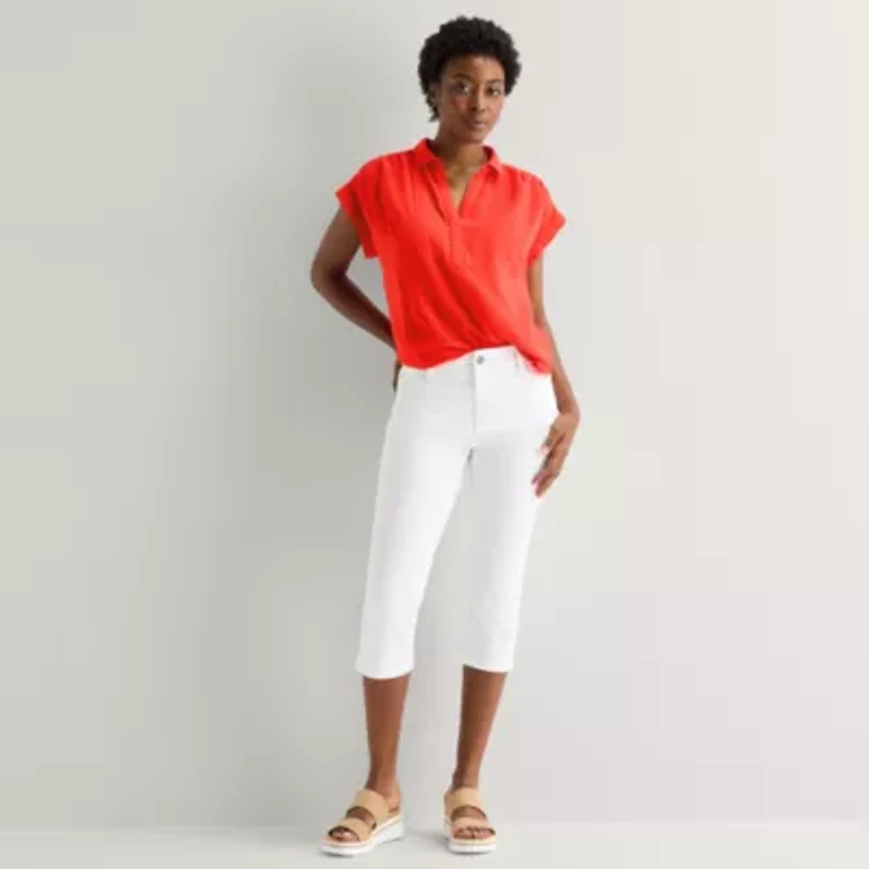St. John's Bay Womens Short Sleeve Blouse