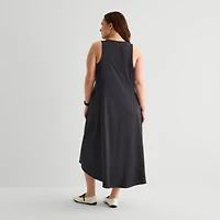 Stylus Easy Tank Womens Plus Sleeveless Maxi Dress
