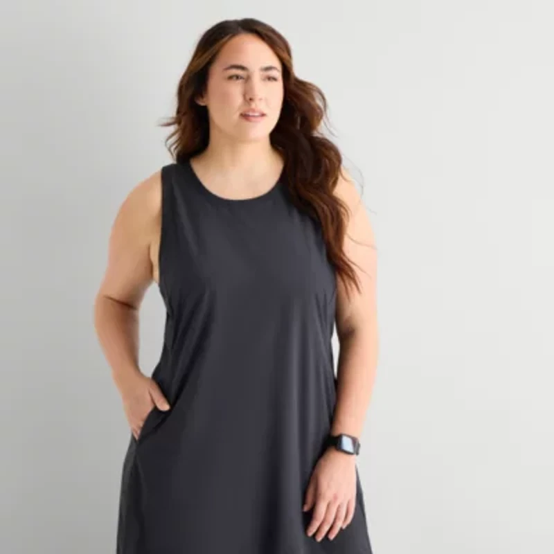 Stylus Easy Tank Womens Plus Sleeveless Maxi Dress
