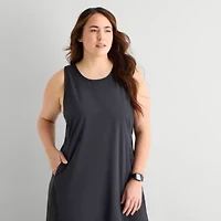 Stylus Easy Tank Womens Plus Sleeveless Maxi Dress