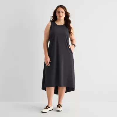 Stylus Easy Tank Womens Plus Sleeveless Maxi Dress