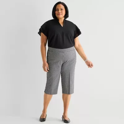 Liz Claiborne Lisa Womens Plus Mid Rise Capri Pant