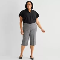 Liz Claiborne Lisa Womens Plus Mid Rise Capri Pant