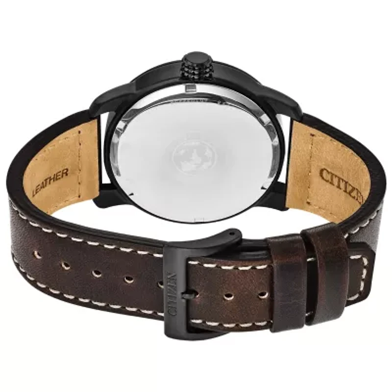 Citizen Chandler Mens Brown Leather Strap Watch Bm8478-01l