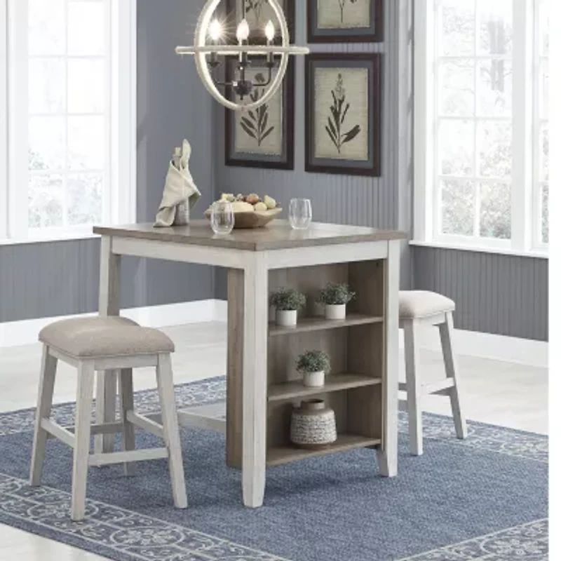 Signature Design by Ashley® Skempton 3-pc. Counter Height Rectangular Dining Set