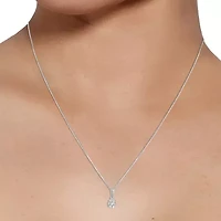 Diamond Blossom Womens 1/4 CT. T.W. Natural White Diamond 10K Gold Round 18 Inch Pendant Necklace
