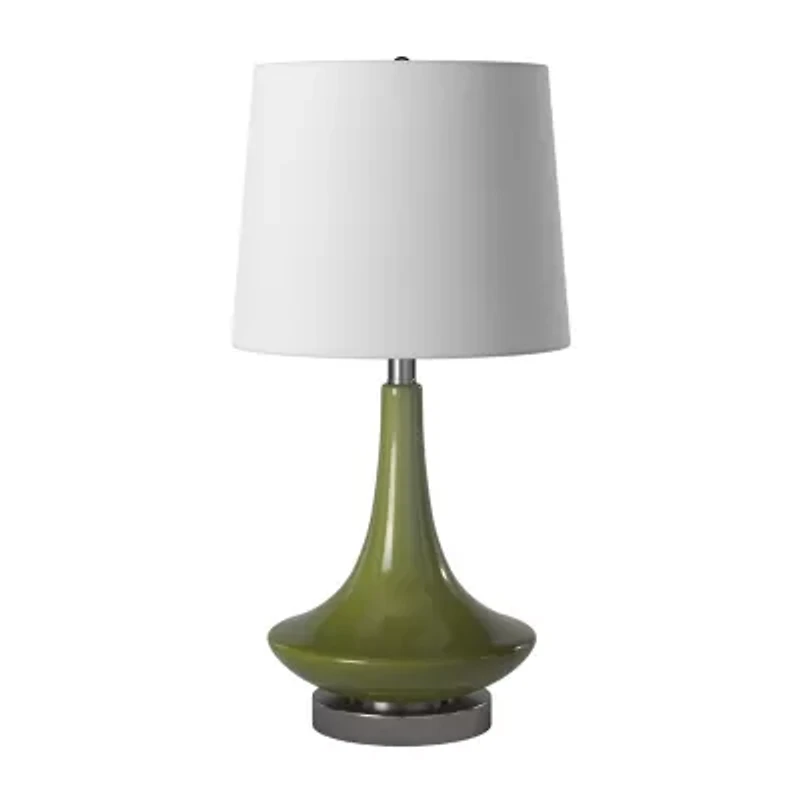 Stylecraft 14 W Green Glass Table Lamp