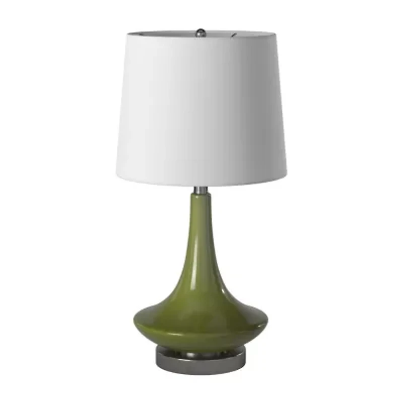 Stylecraft 14 W Green Glass Table Lamp