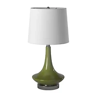 Stylecraft 14 W Green Glass Table Lamp