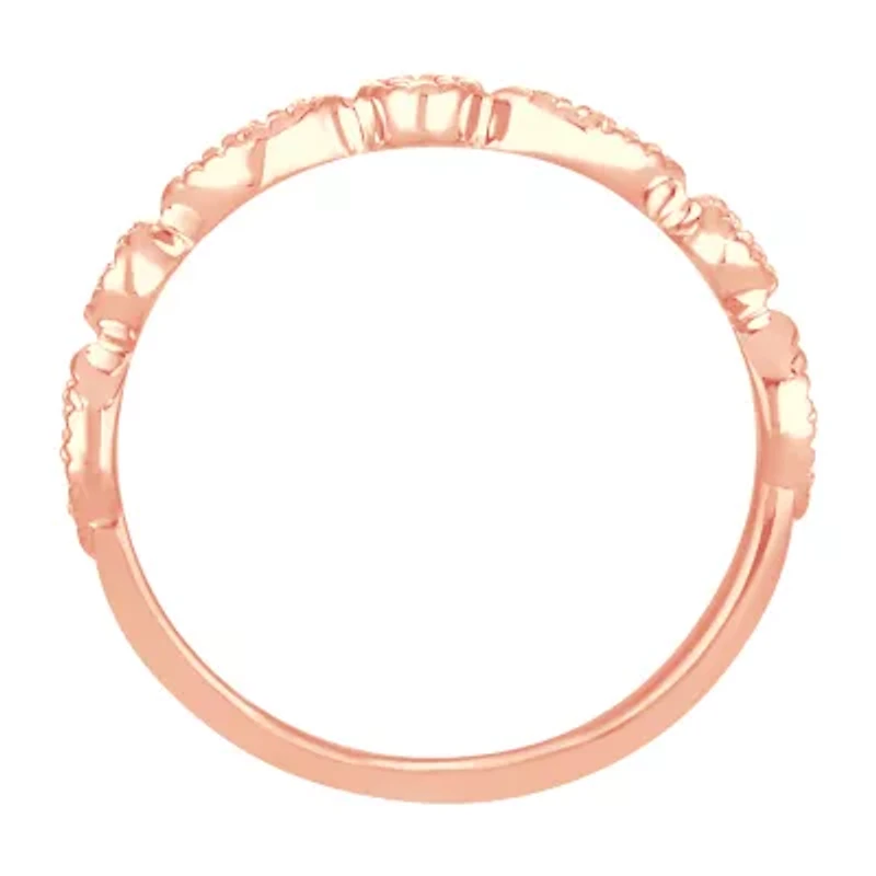 Womens 1/ CT. T.W. Natural White Diamond 10K Rose Gold Wedding Band