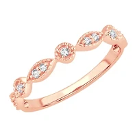 Womens 1/ CT. T.W. Natural White Diamond 10K Rose Gold Wedding Band