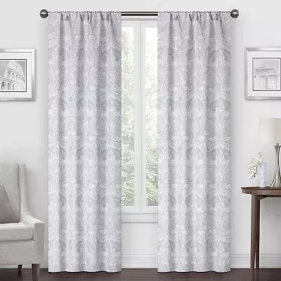Regal Home Medallion Paisley Jacquard Rod Pocket Light-Filtering Set of 2 Curtain Panel