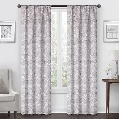 Regal Home Medallion Paisley Jacquard Rod Pocket Light-Filtering Set of 2 Curtain Panel
