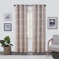 Regal Home Surfaces Medallion Grommet Top Light-Filtering Single Curtain Panel