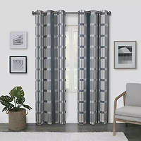 Regal Home Surfaces Plaid Grommet Top Light-Filtering Single Curtain Panel