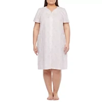 Lissome Womens Plus Short Sleeve Knee Length Robe