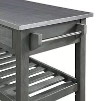 American Heritage Stainless Steel-Top Kitchen Cart with Wine Rack