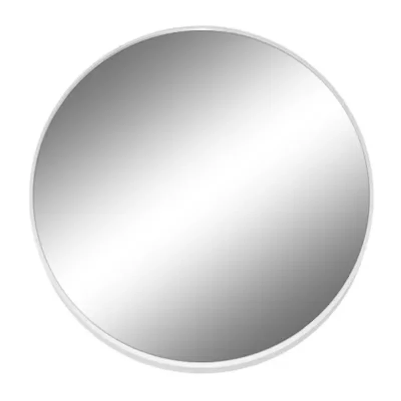 30" Round White Mirror