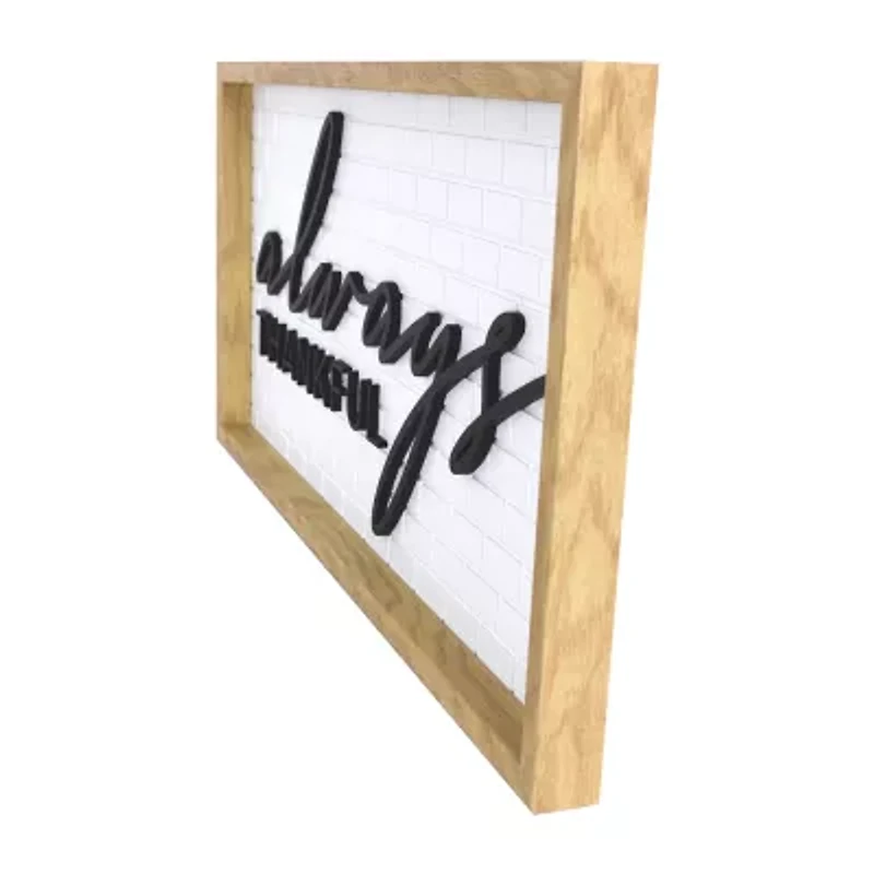 12x24 Always Thankful Wall Sign