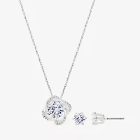 Sparkle Allure Womens Cubic Zirconia Pure Silver Over Brass Knot 2-pc. Jewelry Set