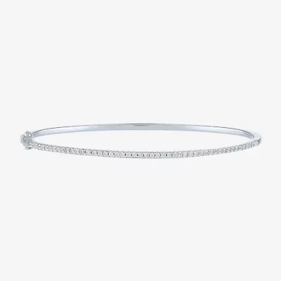 Diamond Addiction (G-H / Si2-I1) Womens 1/2 CT. T.W. Lab Grown White 10K Gold Bangle Bracelet