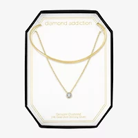 Womens Diamond Accent Natural White Diamond 2-pc. Necklace Set