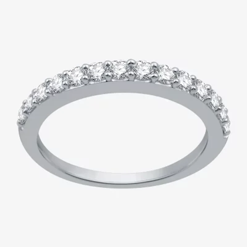 Classic Collection Womens 2MM 1/2 CT. T.W. Natural White Diamond 10K Gold Wedding Band