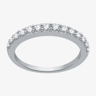 Classic Collection Womens 2MM 1/2 CT. T.W. Natural White Diamond 10K Gold Wedding Band