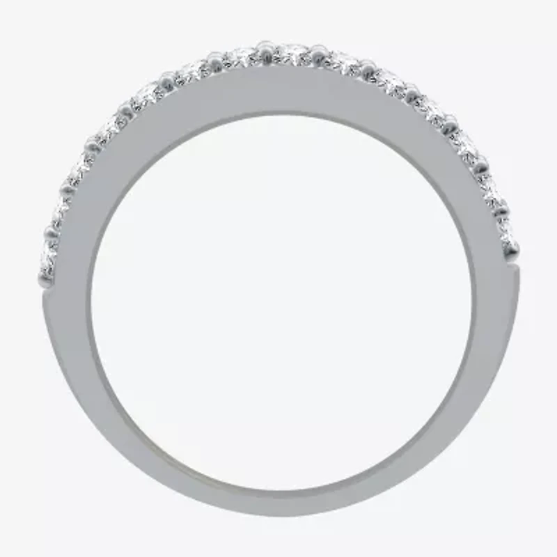 Classic Collection Womens 2MM 1/2 CT. T.W. Natural White Diamond 10K Gold Wedding Band
