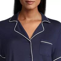 Liz Claiborne Cool and Calm Womens Short Sleeve Pajama Top
