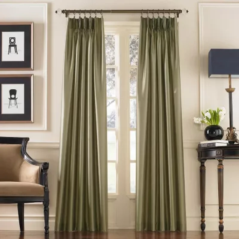 CHF Marquee Pinch Pleat Back Tab Light-Filtering Single Curtain Panel