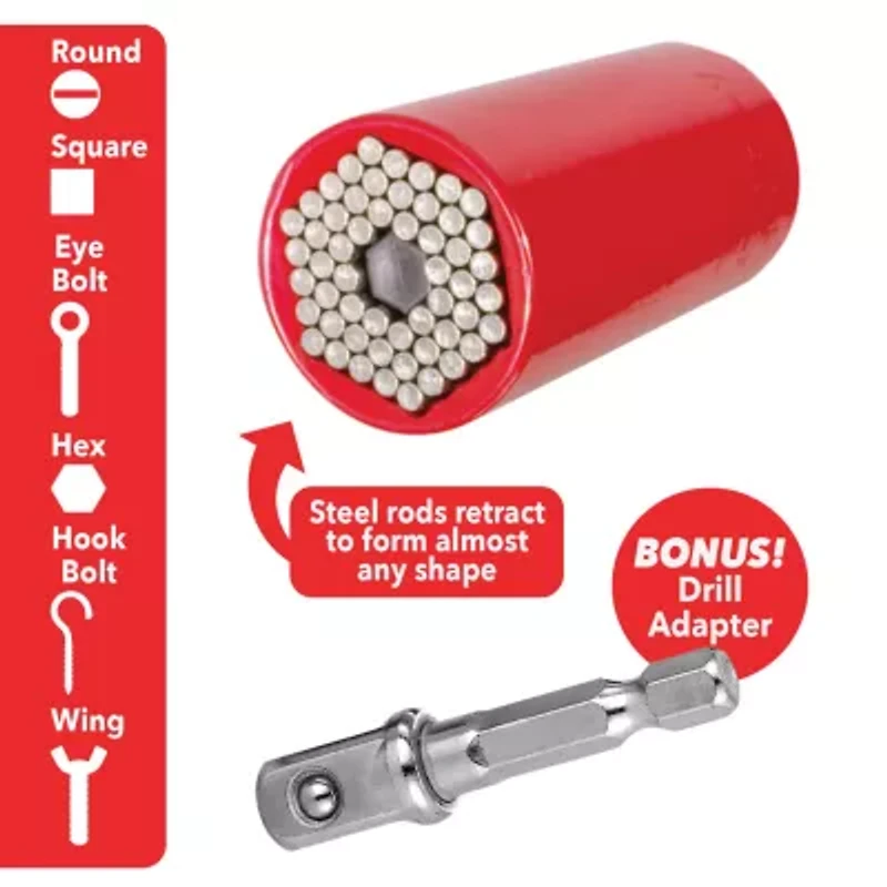 As Seen On TV Red Dog Socket With Drill Adapter 16275 Car Organizer