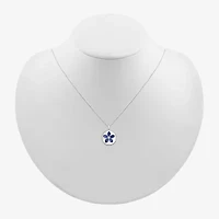 Womens Lab Created Blue Sapphire Sterling Silver 18 Inch Pendant Necklace