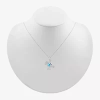Crab Womens Genuine Blue Topaz Sterling Silver 18 Inch Pendant Necklace