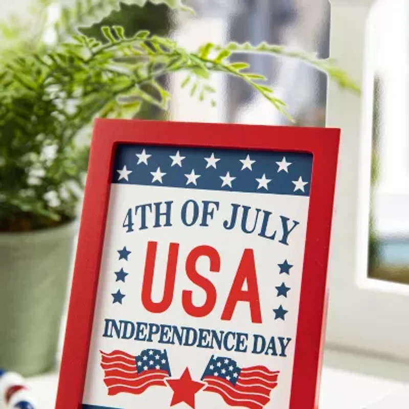 Glitzhome Wooden Usa Sign 3-pc. Tabletop Decor