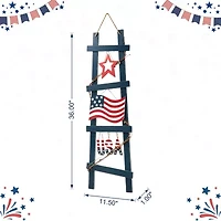 Glitzhome Ladder-Shaped Usa Christmas Porch Sign