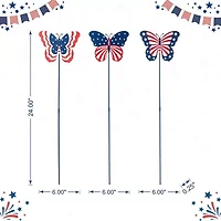 Glitzhome Metal Butterflies 4th of July Yard Art
