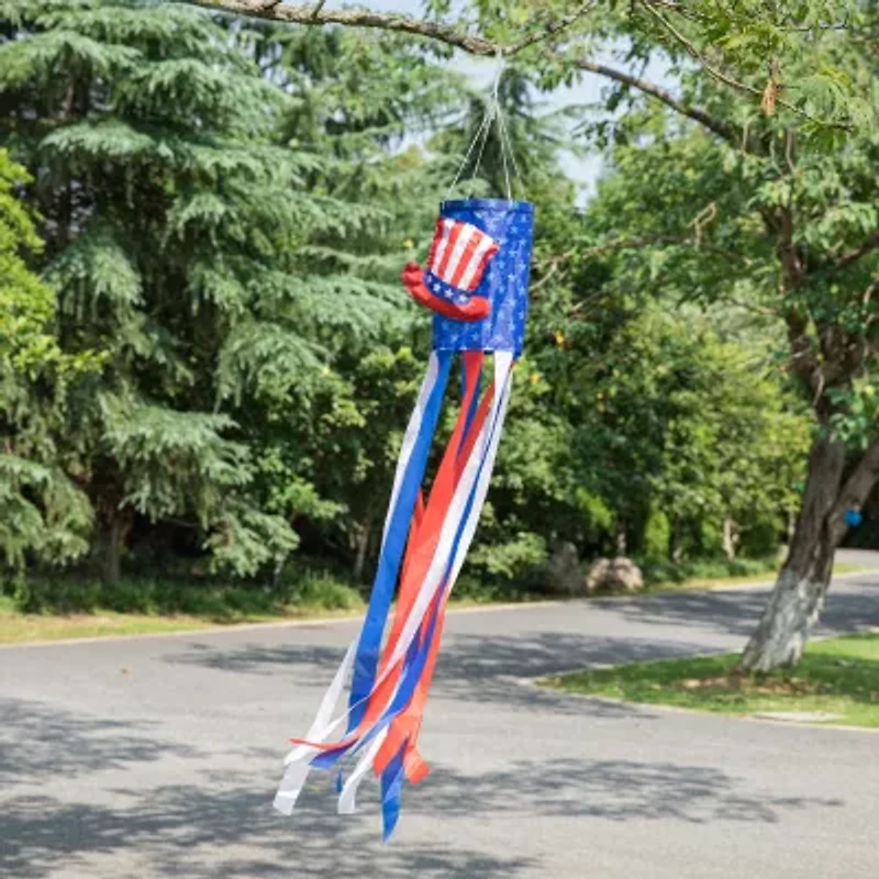 Glitzhome Hat Firecracker Windsocks 4th of July Yard Art