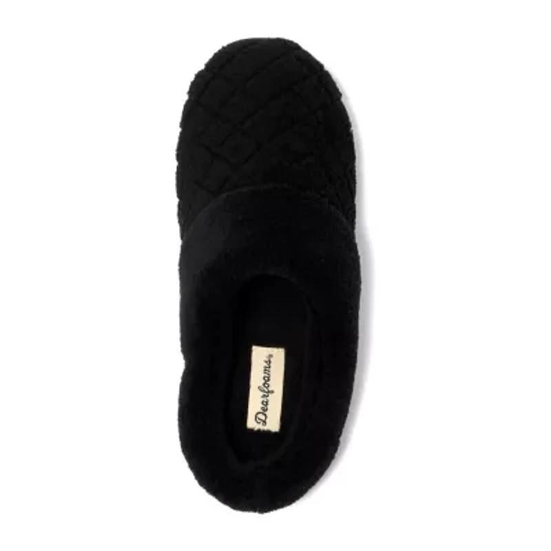 Dearfoams Libby Quilted Terry Womens Memory Foam Clog Slippers