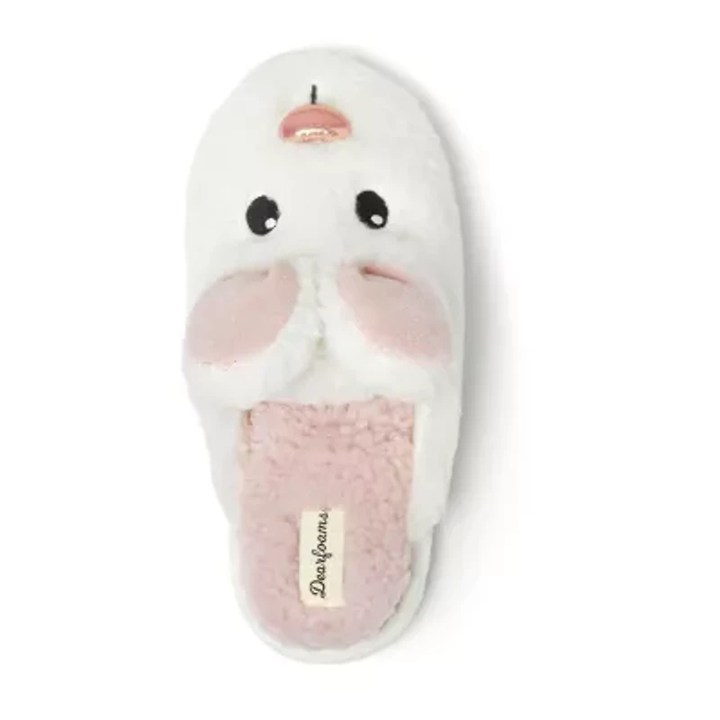 Dearfoams Bunny Novelty Scuff Womens Memory Foam Slip-On Slippers