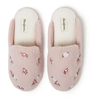 Dearfoams Teddy Tab Scuff Womens Memory Foam Slip-On Slippers