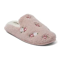 Dearfoams Teddy Tab Scuff Womens Memory Foam Slip-On Slippers