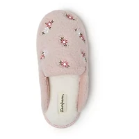 Dearfoams Teddy Tab Scuff Womens Memory Foam Slip-On Slippers