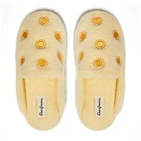 Dearfoams Teddy Tab Scuff Womens Memory Foam Slip-On Slippers