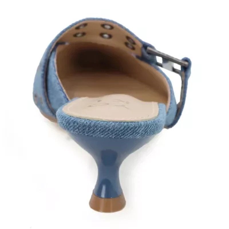 Yoki Kitya Womens Pointed Closed Toe Kitten Heel Pumps