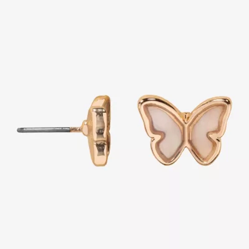 Bijoux Bar Delicates Gold Tone 9.5mm Butterfly Stud Earrings