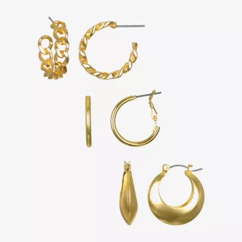 Bijoux Bar Delicates Womens 3 Pair Earring Set