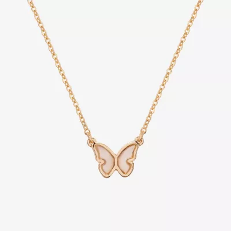 Bijoux Bar Delicates Gold Tone Womens Butterfly 16 Inch Pendant Necklace