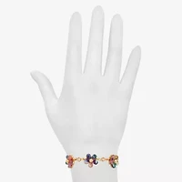 Bijoux Bar Delicates Gold Tone Womens 10 Inch Solid Link Flower Chain Bracelet